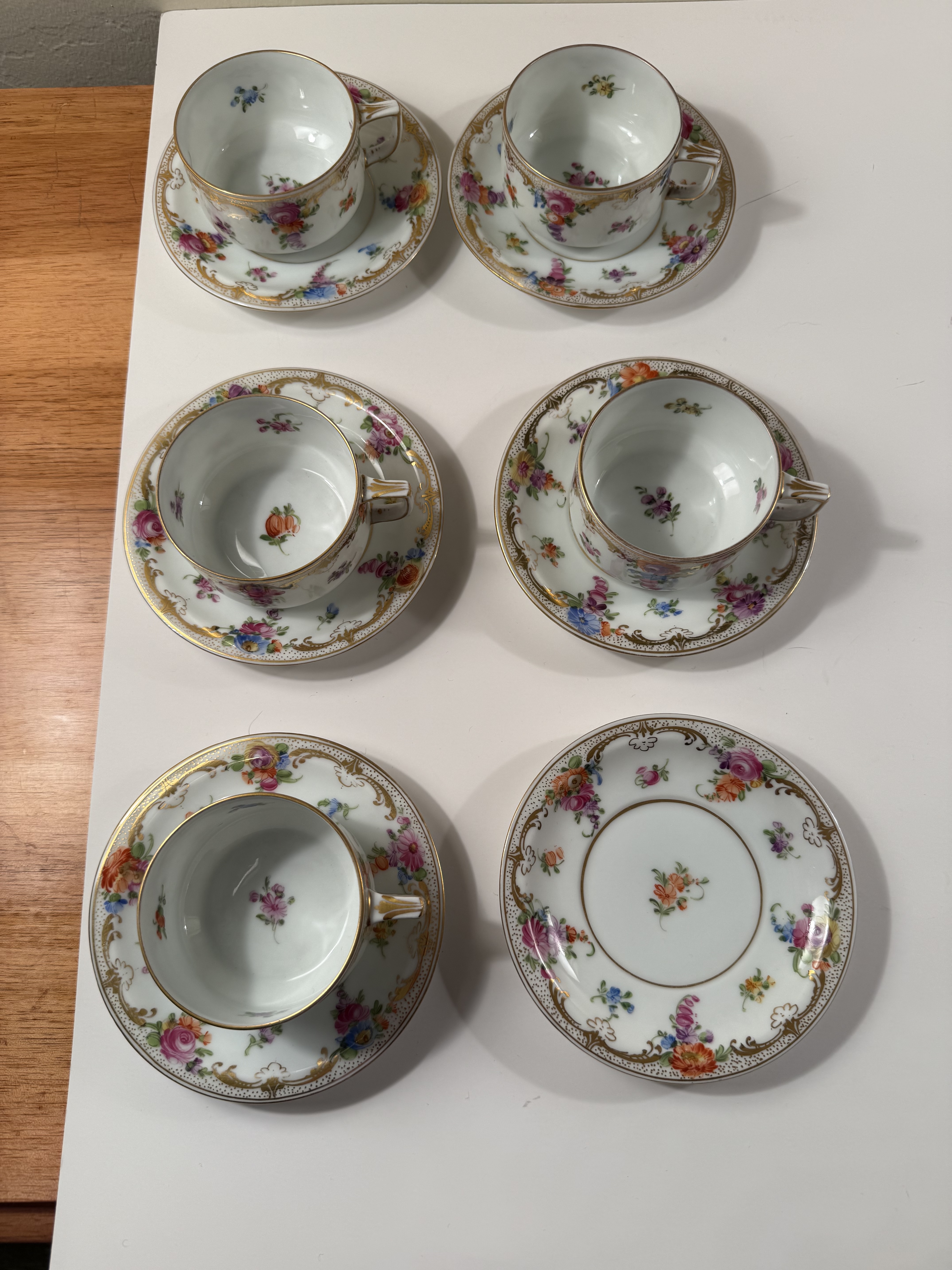 Crown Dresden demitasse cups